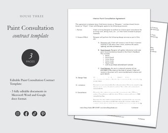 Paint Consultation Contract | Interior Design Template | Fully Editable | Easy to use