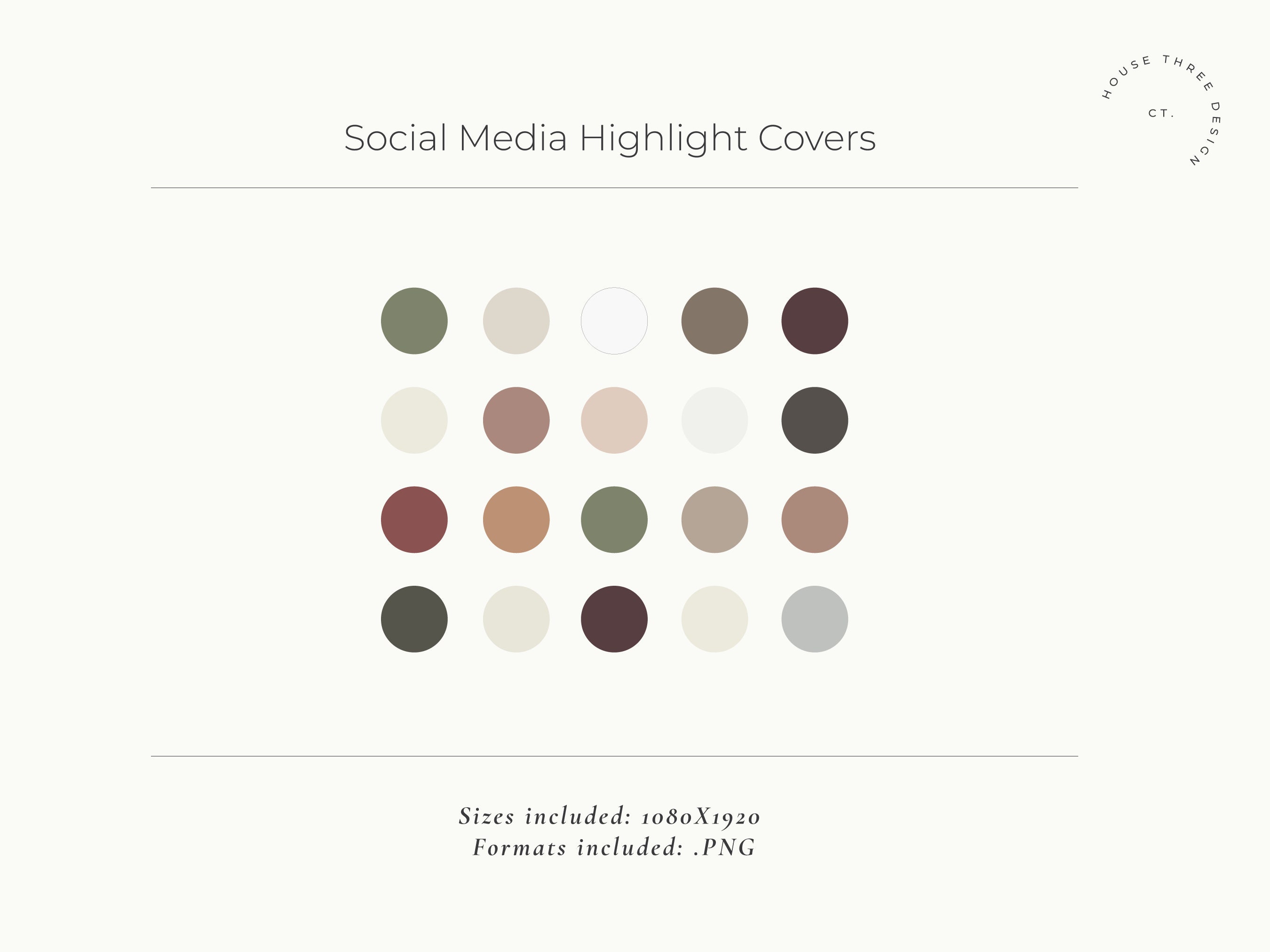 20 Flat Circle Social Media Highlight Covers | Moody Earth Tones ...