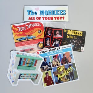 The MONKEES - All of Your Toys Aufkleber Set von Simian1 * Beinhaltet Monkeemobile, ViewMaster, Tour Game und Rainbow Room Kleinkind Klavier