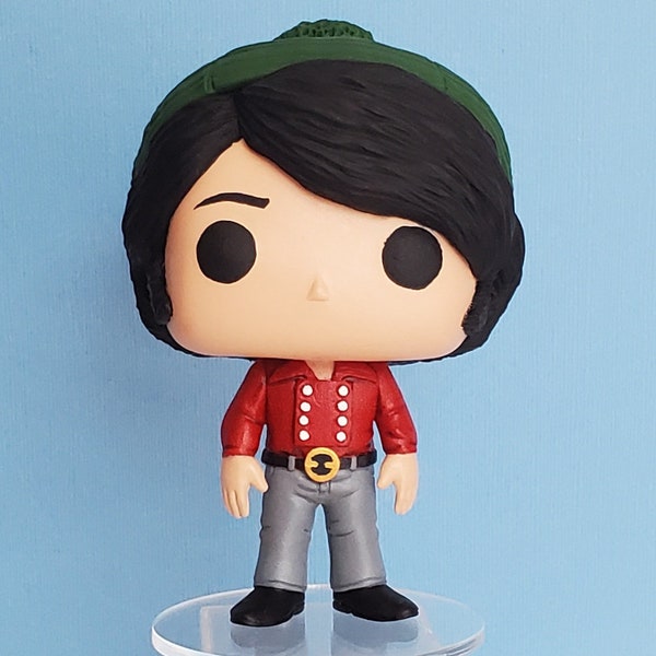 LAST ONE! The Monkees' Mike Nesmith 1966 8-Button Red Shirt Custom Pop Vinyl Figure by simian1