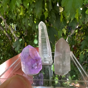 Stunning Lemurian Point, Lithium Quartz Point, and Amethyst Point- Gemstone Kit from Minas Gerais, Brazil