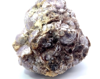 May include: A cluster of purple and brown lepidolite crystals with a rough, textured surface.
