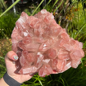Rare Pink Lemurian Cluster from Diamantina, Minas Gerais, Brazil: XLC Extra Large Cabinet Size 9in/1803g