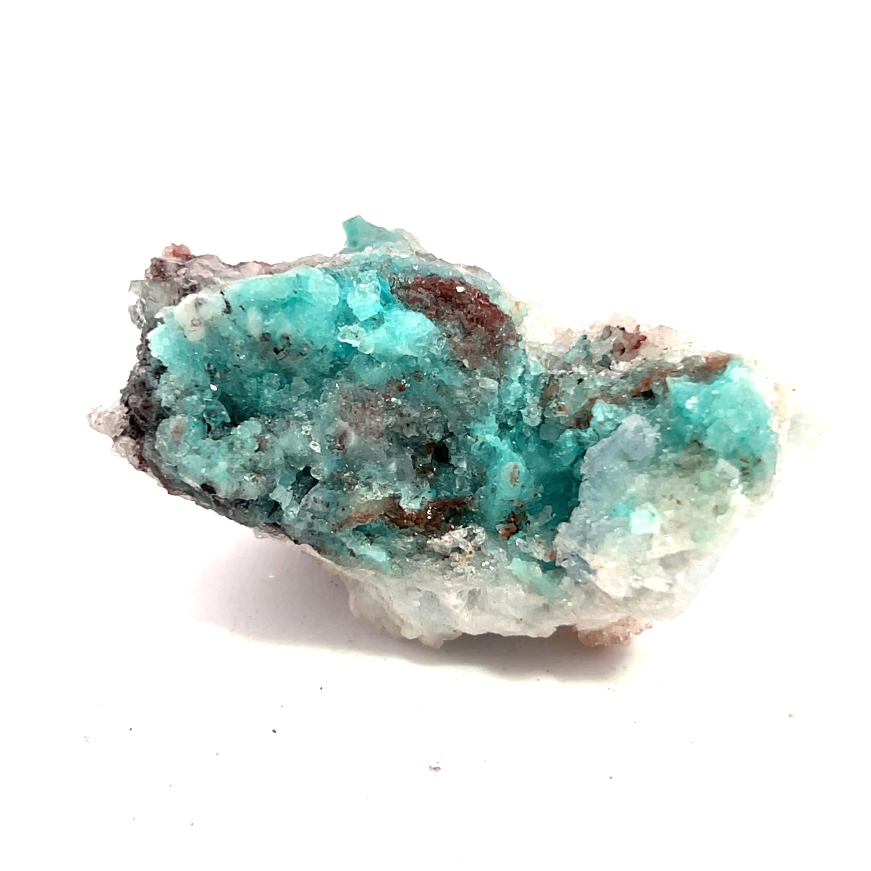 Blue Caribbean Aragonite with Quartz from Chihuahua, Mexico: MIN Miniature Size 2in/78g