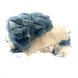 Grey Pagoda Calcite w/ Pyrite from Hubei, China, LGC Large Cabinet, 5.75in/741g