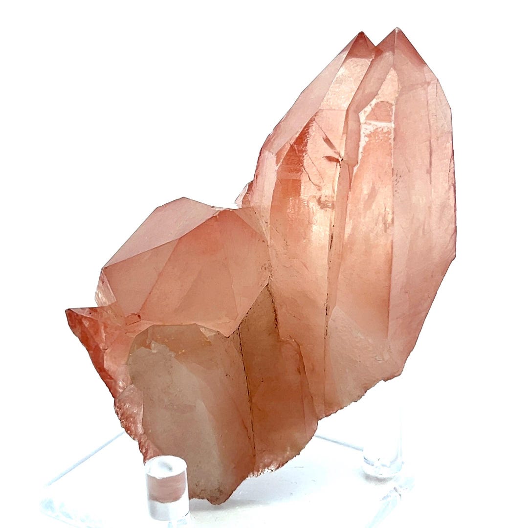 ピンクレムリアンクォーツクラスター：ブラジル産の両頭水晶 - Etsy 日本
