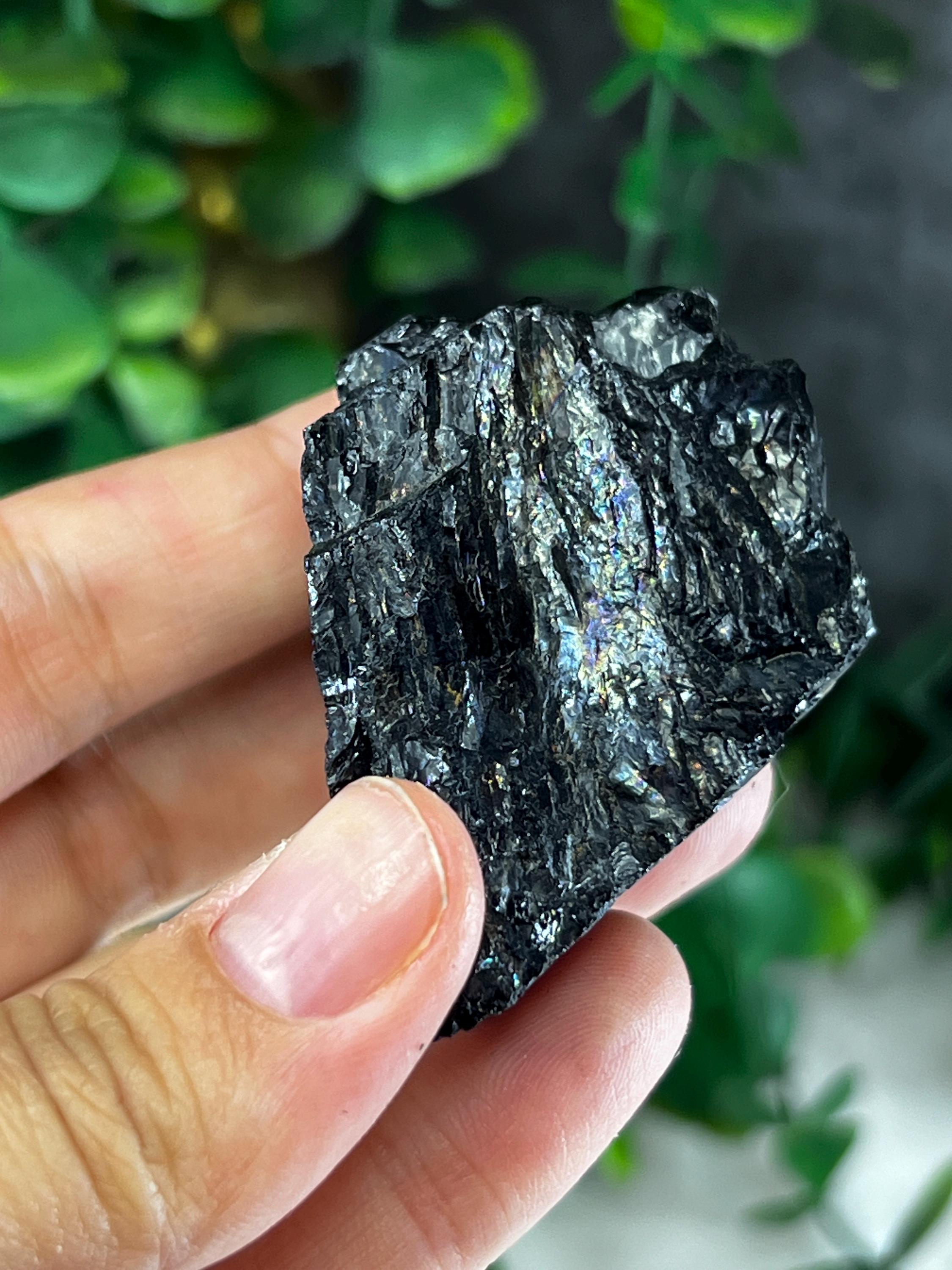 Natural Iridescent / Rainbow Black Tourmaline From Minas Natural Iridescent / Rainbow Black Tourmaline From Minas