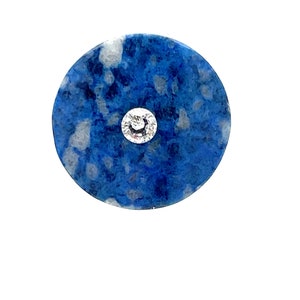 Beautiful Lapis Lazuli Orbita Ring, Handmade in Peru, Swarovski Crystal & Sterling Silver: One Size Fits Most