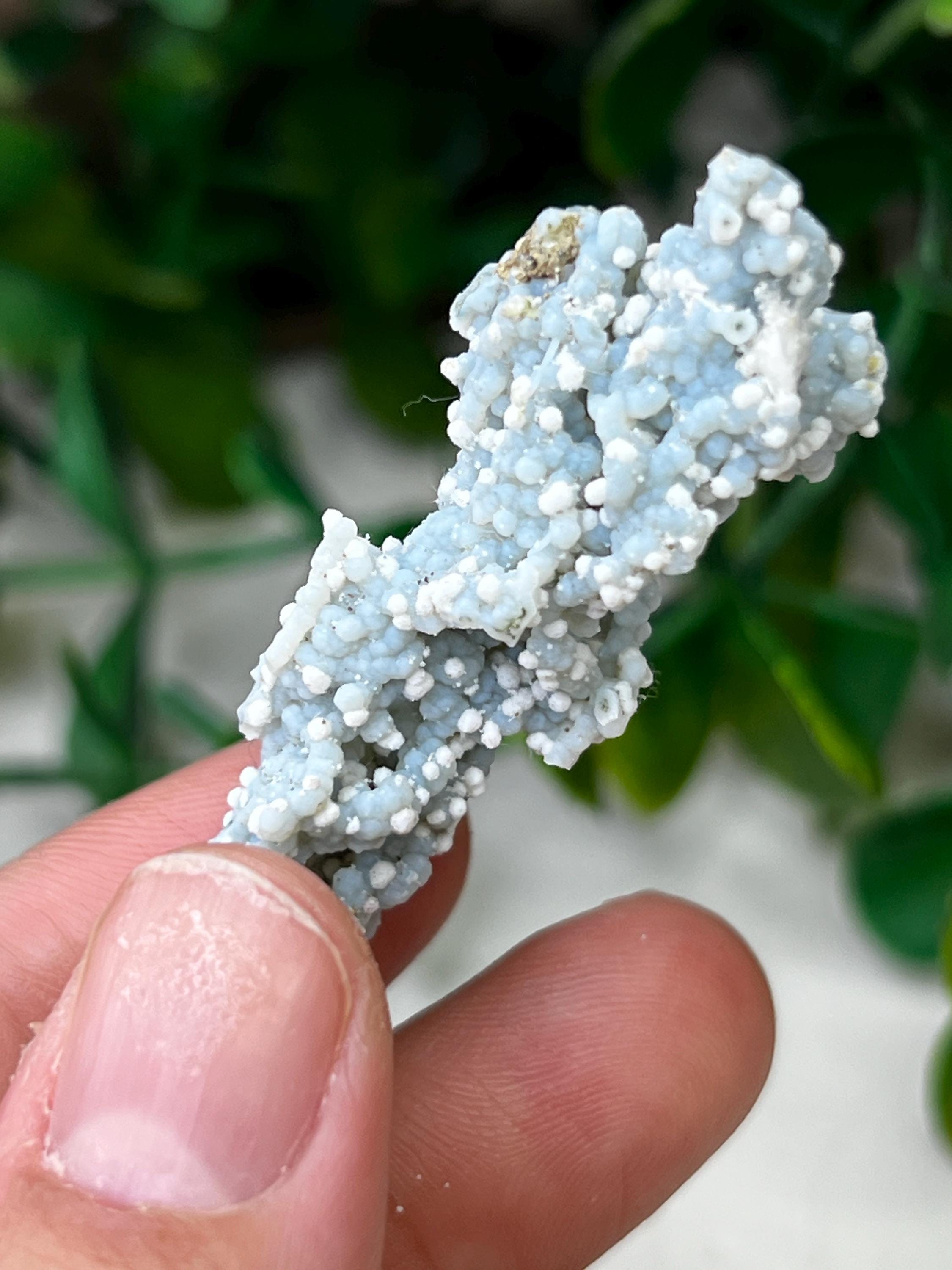 Blue Chalcedony With Okenite From Aurangabad, Maharashtra, India