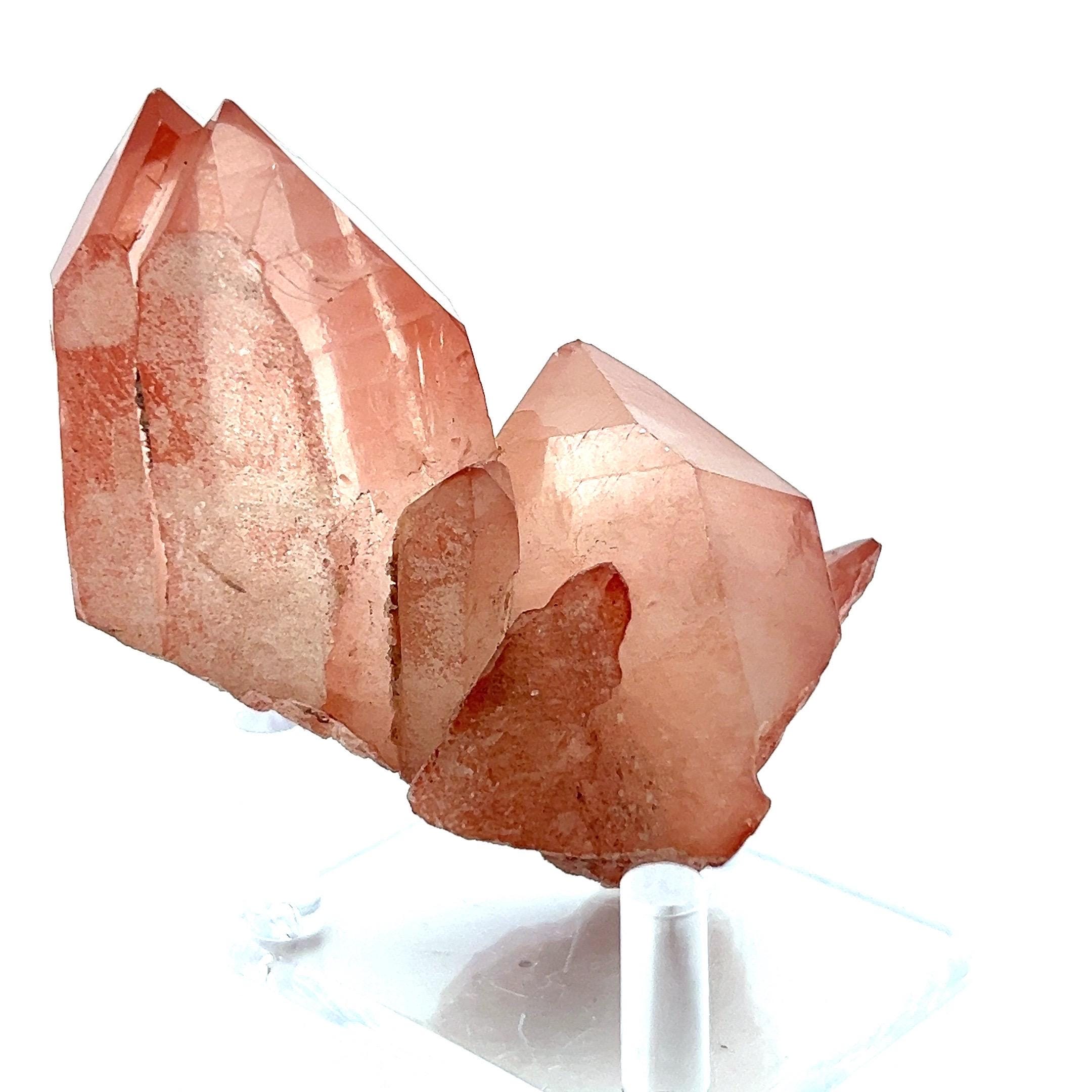 ピンクレムリアンクォーツクラスター：ブラジル産の両頭水晶 - Etsy 日本