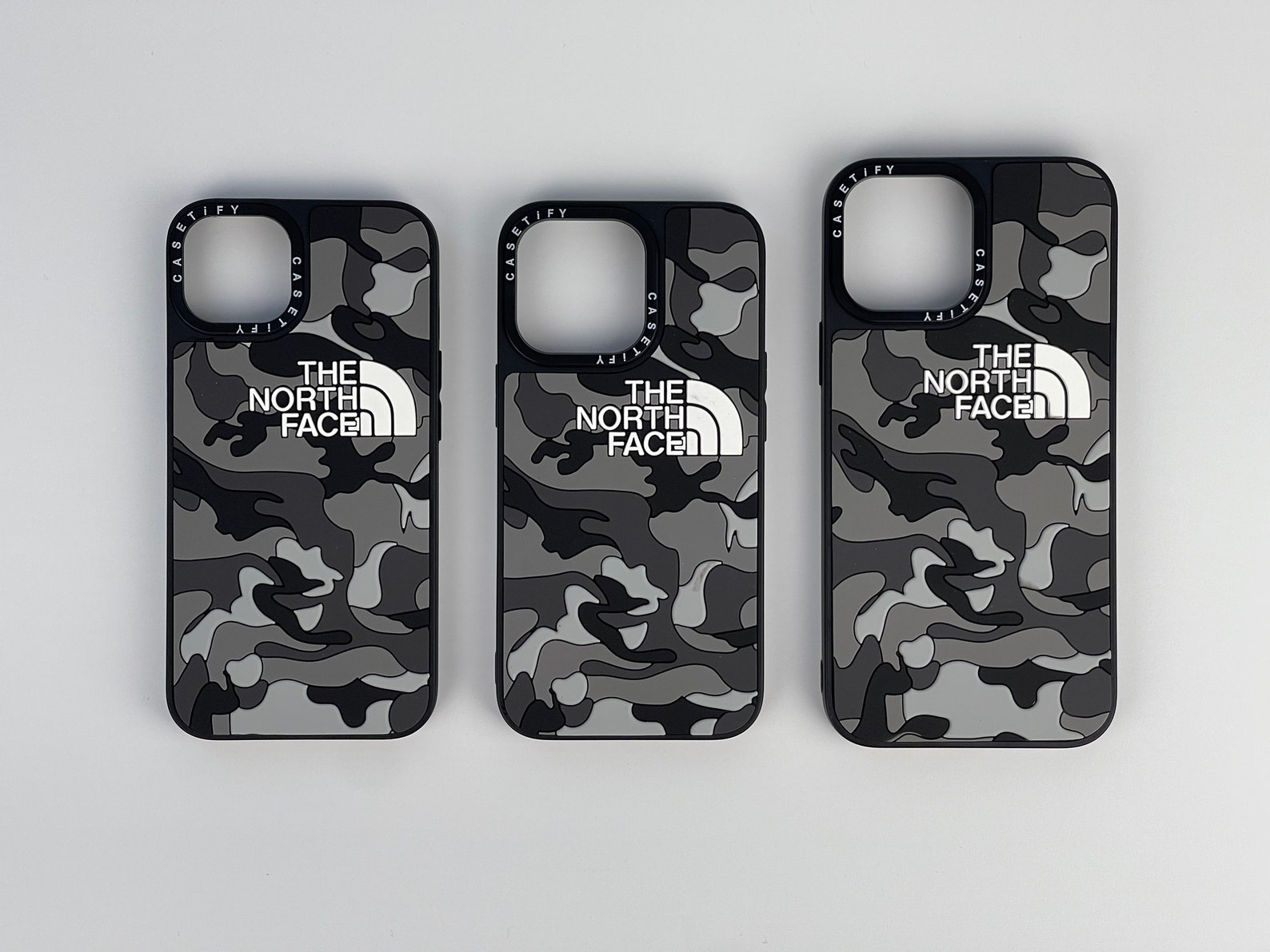 The North Face Casetify Black and Gray Camo Iphone Case Iphone Etsy