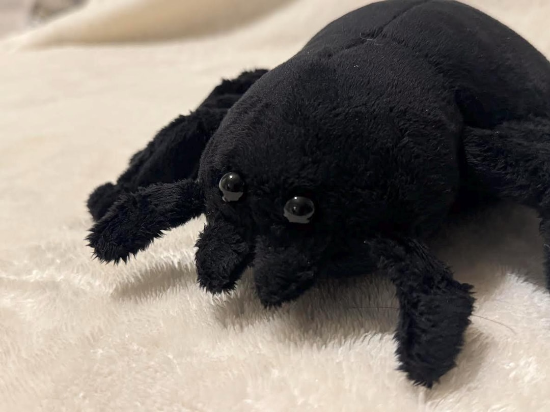 Dark Gray & Gray Striped Plush Spider main image 1