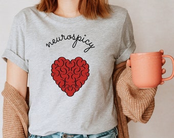 Camiseta de salud mental neurospicante, camiseta neurodivergente, neurodiversa, TDAH, neurodiversidad, camiseta de ansiedad, camiseta de terapeuta, camiseta de psicólogo