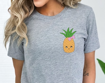 Pineapple Shirt, Shirts for Women, Pocket Shirt, Pineapple gift, Foodie Shirt, Summer Shirt, Cute Pineapple TShirt, Pineapple Lover tees