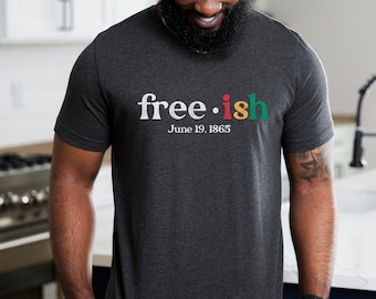 Camiseta Freeish Juneteenth 1865 Camiseta Afro-Americana Camiseta Freedom Celebra Black Culture camiseta unissex roupas Juneteenth Camiseta