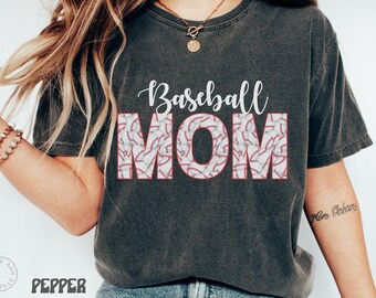 Honkbal moeder comfort kleuren shirt honkbal moeder T-shirt geschenken sport moeder leven honkbalshirts voor vrouwen schattig trendy honkbal T-shirt lettertype Baller