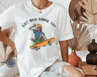 Funny Skateboarder Skeleton Shirt, Skater Shirts Men