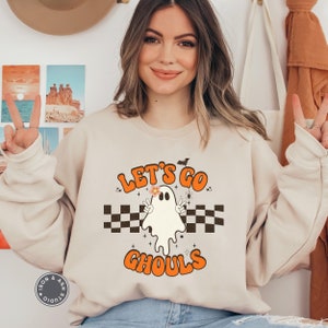Let&#39;s Go Ghouls Ghost-sweater, schattig Ghost-sweater, Ghost-sweater, Ghost-trui, grappig Halloween-shirt, Retro, Spooky Season Vibes