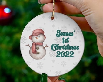 Adorno navideño personalizado para bebé, adorno navideño personalizado para bebé, regalo para la primera Navidad, adorno personalizado para padres primerizos