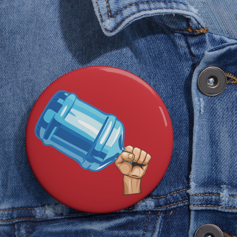 Water Jug Sticker Water Jug Sticker Bonks of Justice Pin Jug of Justice Button Revolution ...