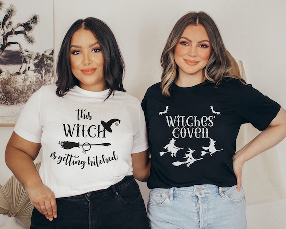 Halloween Bachelorette Shirts, This Witch Is Getting Hitched, Fall Group Wedding Party TShirts, Salem Bach Party, Fall Bridesmaids Funny Tee