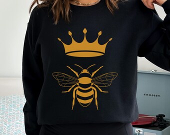 Sweat reine des abeilles, chemise reine, pull abeille, chemise dame patron, chemise femme patron, chemise pour femme, chemise fête des mères, cadeau abeille, chemise maman