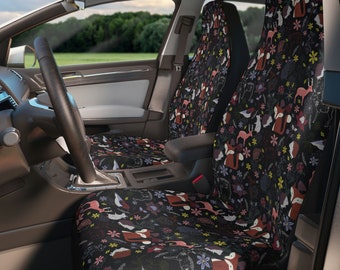 Housses de siège auto animaux de la forêt sombre pour véhicule, cadeau botanique bohème des bois pour nouveau conducteur accessoires de voiture esthétiques sorcières pour femme