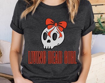 Living Dead Girl T-shirt, Gothic Horror Fashion, Minimalist Macabre Top, Skull Shirt for Women,Gothic Goth Girl Tshirt,Funny Halloween Shirt