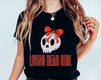 Living Dead Girl Kawaii Skull Tee Gothic Horror Fashion Minimalist Macabre Top Alternative Witchy Shirt Gothic Goth Girl Tshirt Skull Shirt