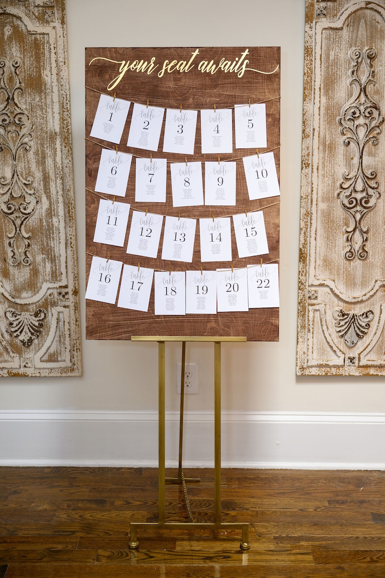 Wedding Seating Chart Rustic Wood Wedding Seating Chart Etsy