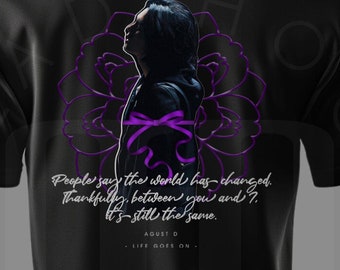 Yoongi Purple Ribbon Tshirt 100% of profits donated to UNICEF