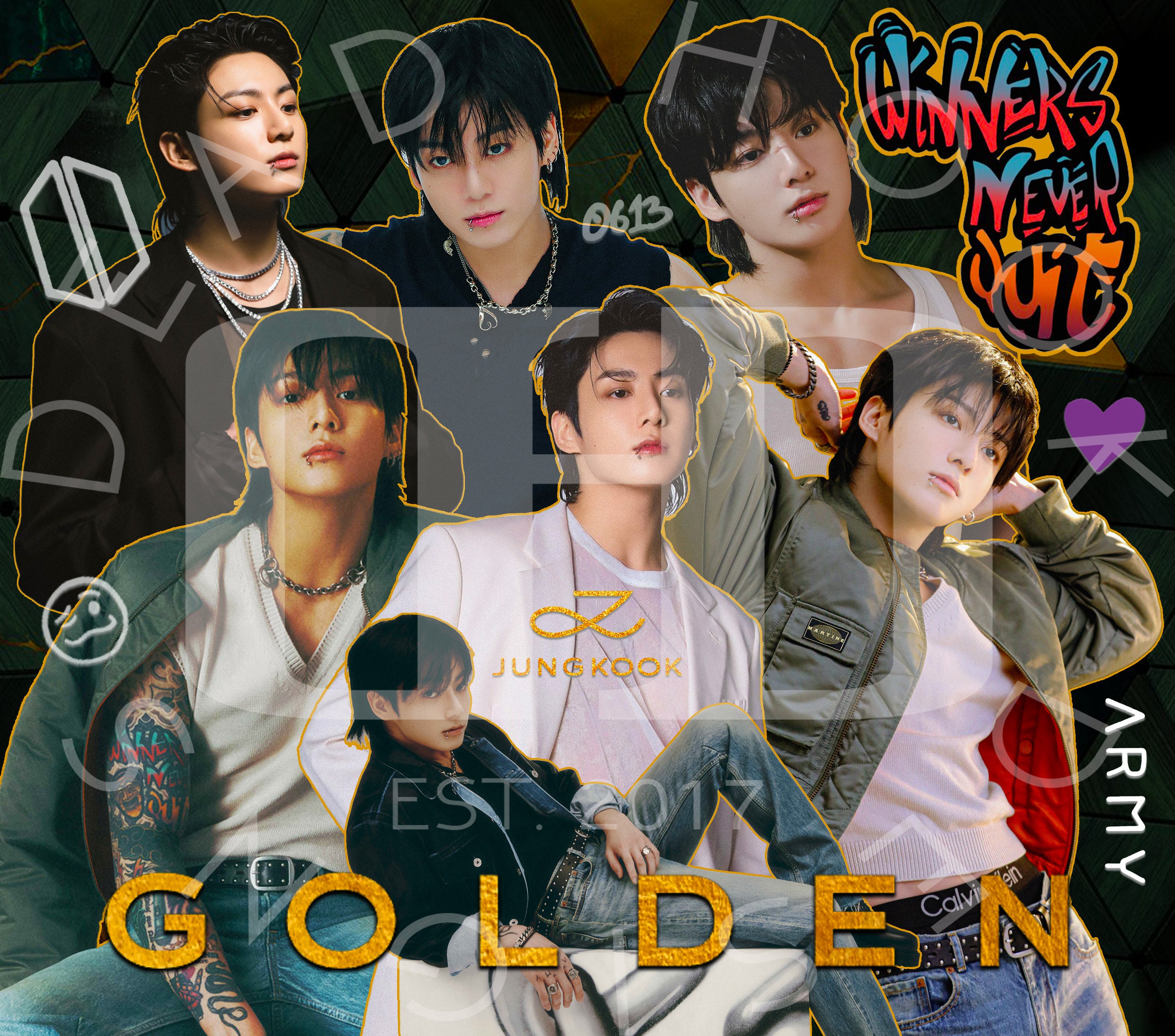 BTS JUNGKOOK Golden L/S T-Shirt - A-KPOP