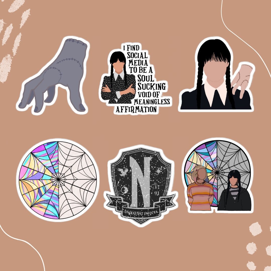 Wednesday Addams Netflix Series Stickers Etsy UK