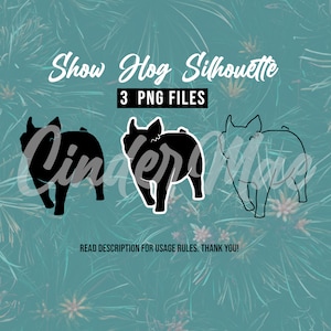 Show Hog Silhouette Bundle || 3 .PNG Digital Download 3 Variations || Show Livestock Designs Decal Stock