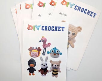 DIY Crochet Kit Flamingo Bear/Bee Duck Fish Bunny Crab Complete kit Beginners