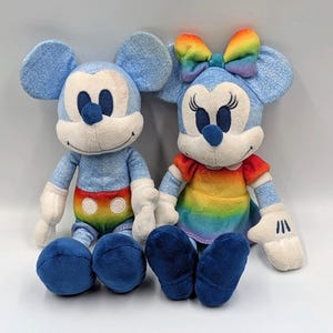 Mickey And Minnie Mouse Disney Rainbow Collection Plush 9” Pride image 1