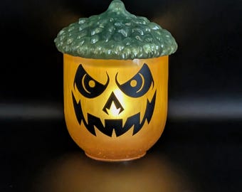Acorn Trinket Jar - Pumpkin - Candy, Jewelry, Tealight Holder, Salt Cellar, Sugar Bowl