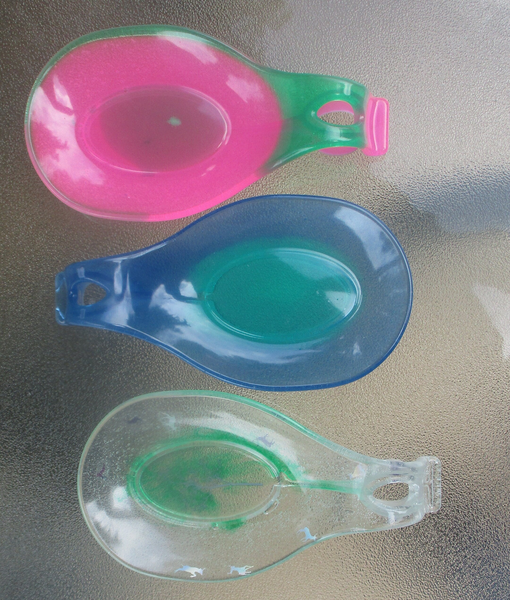 Blue, Green Spoon Rest. Extralarge. Rustic Housewares. Made With Food Grade Resin. Indoor or