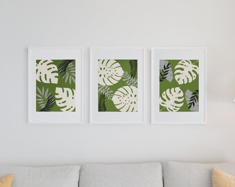 Deja el arte de la pared, deja la impresión digital, conjunto de 3 descargas digitales, deja el conjunto de 3 arte de la pared digital