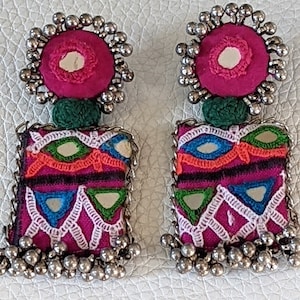 Authentic Mirror work Kutchi Earrings