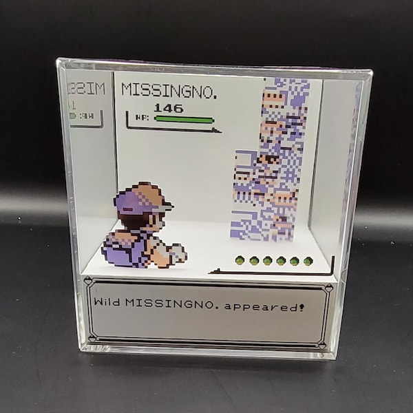 MissingNo Encounter, Pokémon 3D Diorama Cube, Handmade Pokémon Diorama Cube, Unique Gift for Gamers