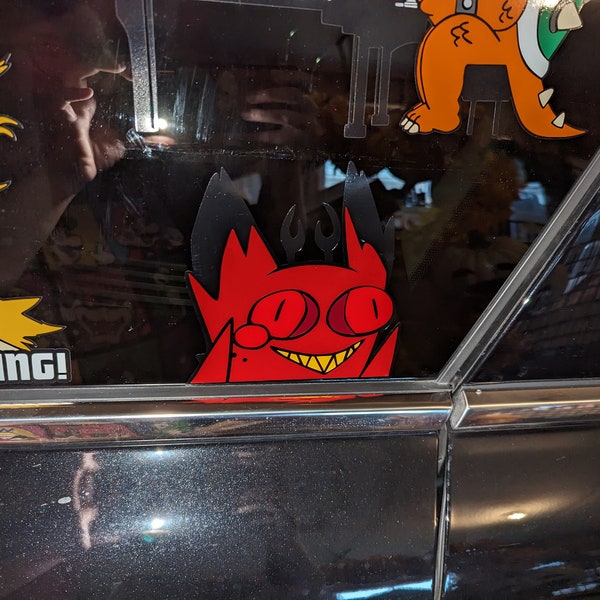 Cursed Cat Alastor Inspired Peeker Vehicle Decal in varying sizes