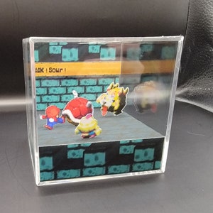 Handmade Super Mario RPG Diorama Cube: Belome Battle Scene