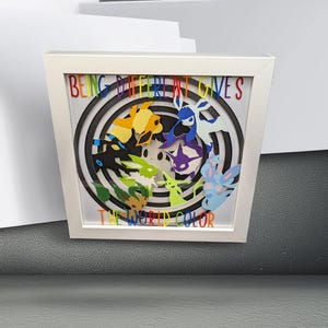 Being Different Gives The World Color Framed Layered Cardstock Eeveelution Inspired Wall Art