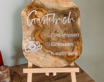Hinweisschild für Euer Gästebuch I Holzschild Erklärung für Eure Gäste I Hochzeit personalisiert