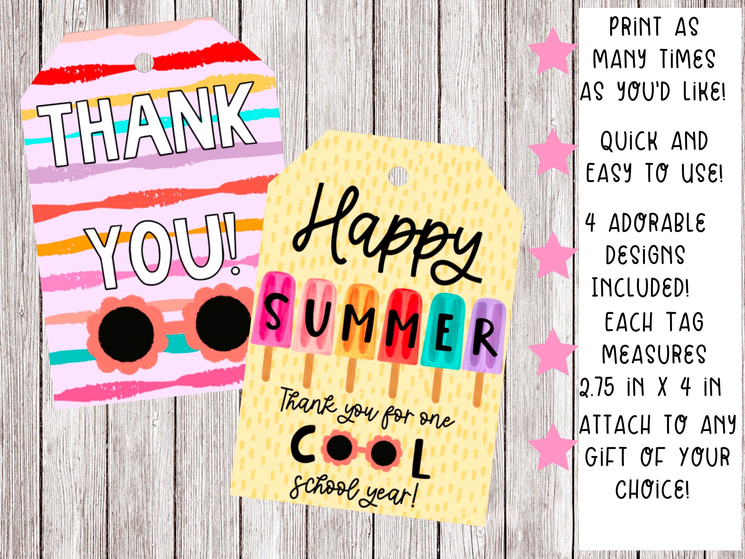 Teacher Gift Tag / End of School Gift Tag / Teacher Appreciation Gift