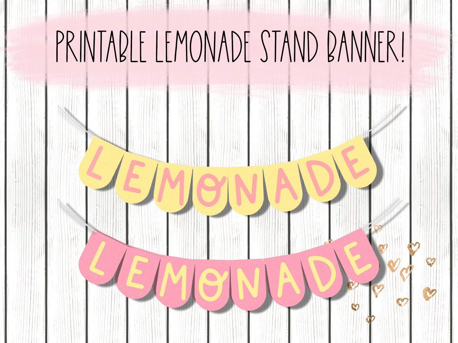 Printable Lemonade Stand Banner, Lemon Party Printable, Kids Summer