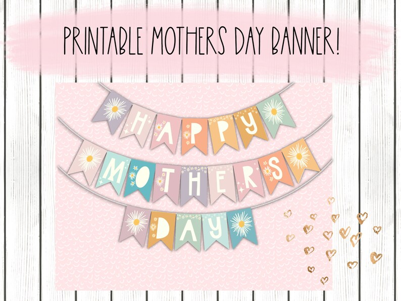 Printable Happy Mothers Day Banner Instant Download Happy - Etsy