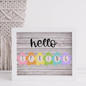 Hello Spring Printable, Printable Spring Decor, Spring Printable Wall Art, DIGITAL DOWNLOAD