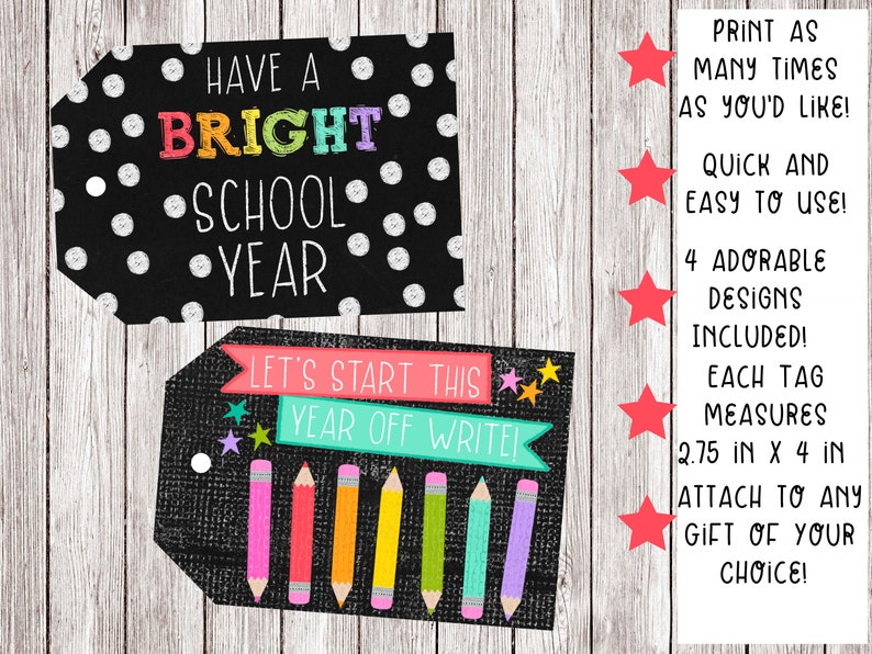 Teacher Gift Tag / Back to School Teacher Gift / Back to - Etsy